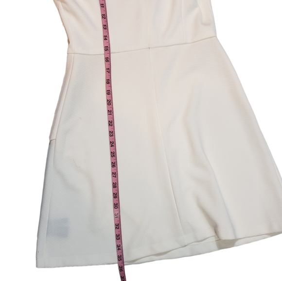 Jessica Simpson White Dress Size 8 Gold Stud Collar Racerback Cocktail Party - Picture 11 of 13